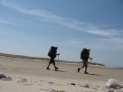 Kyle Pickering and Bobby McDowell walking across Canada